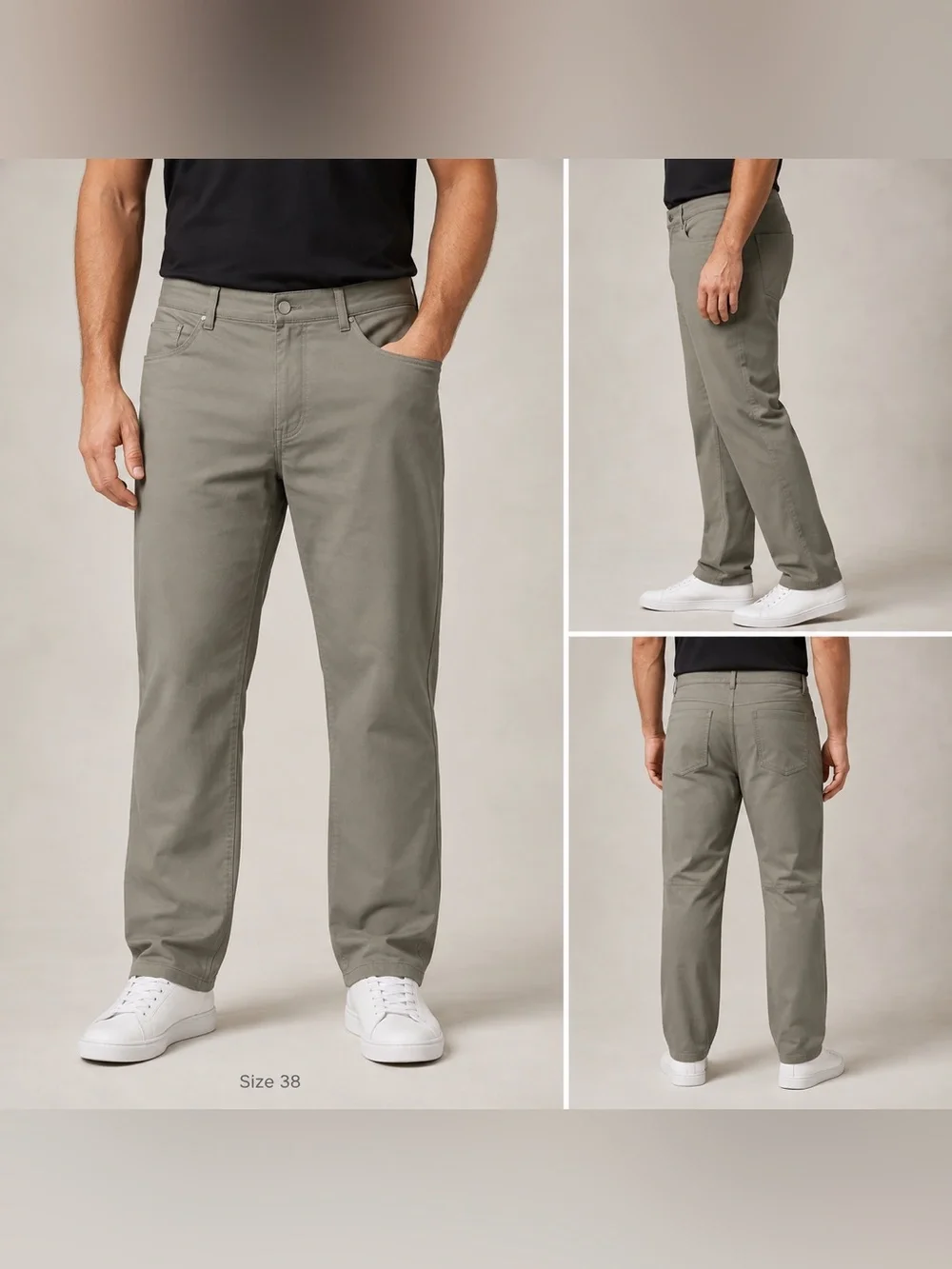 Lululemon Men’s ABC 5-Pocket Pants Size 38 Gray Green Stretch Technical Casual